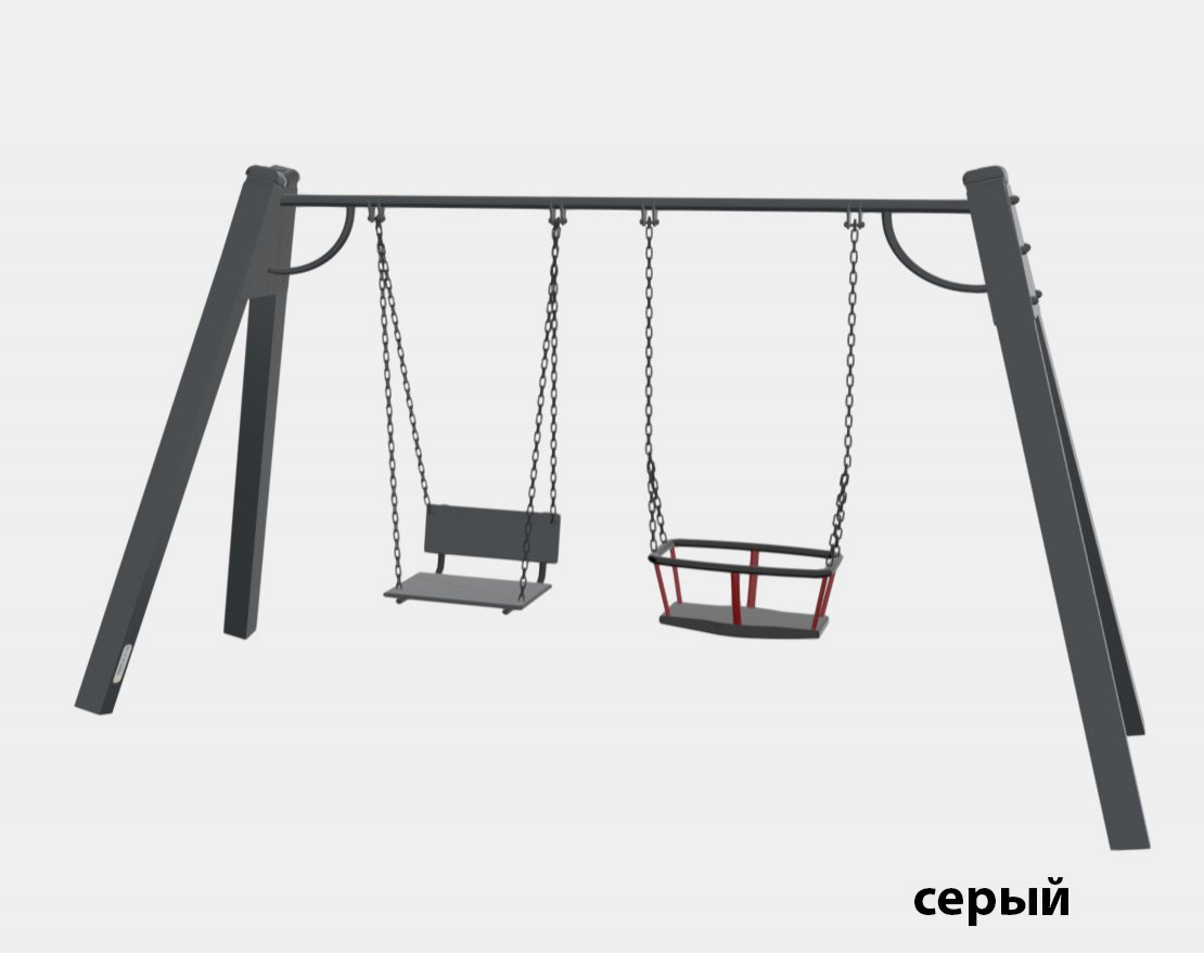 Качели на металлических стойках TORUDA 01250 (качель со спинкой и качель для малышей) - вид 4