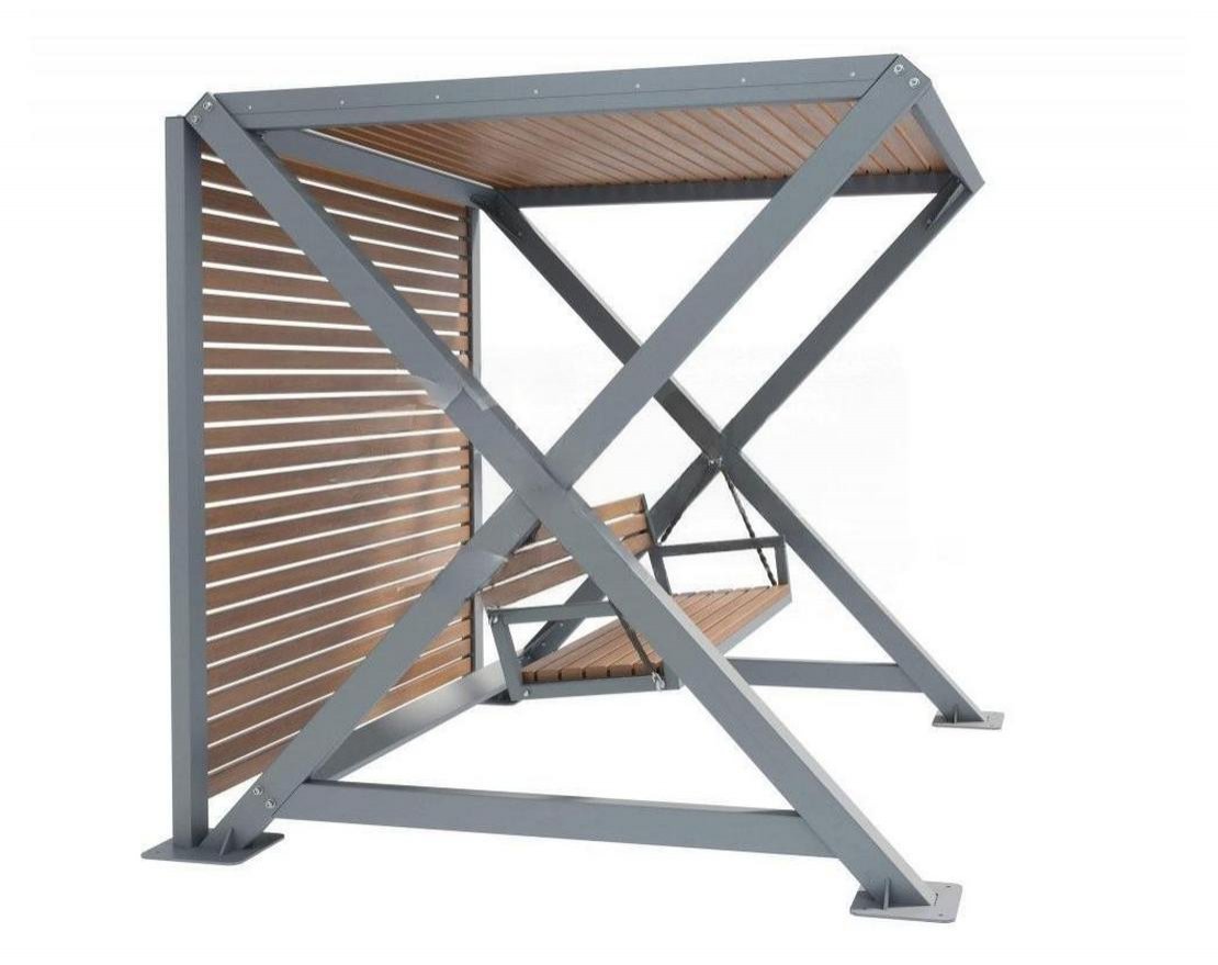 Качели парковые с теневым навесом Корнер 4 - вид 3