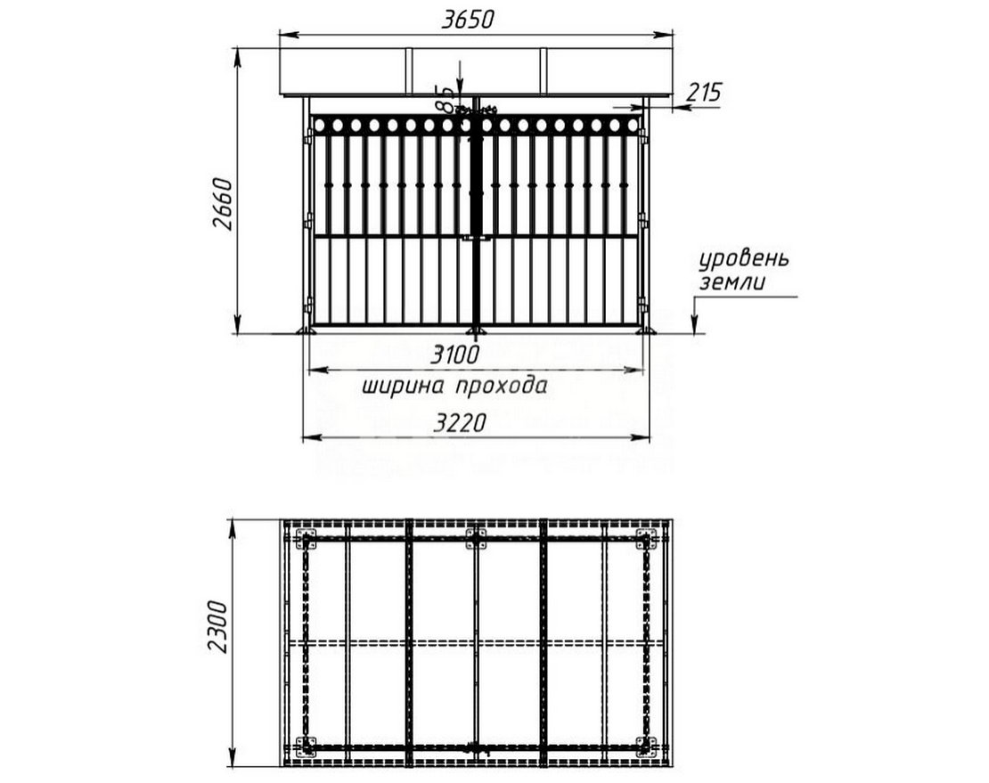 Контейнерная площадка для ТБО Долио 4 на 2 евроконтейнера - вид 3