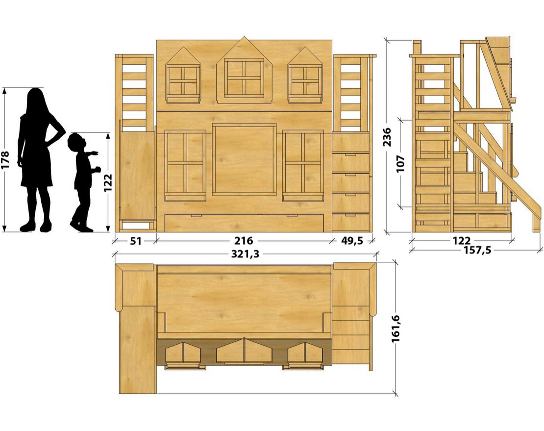 Кровать TORUDA WOOD Домик принцессы - вид 2