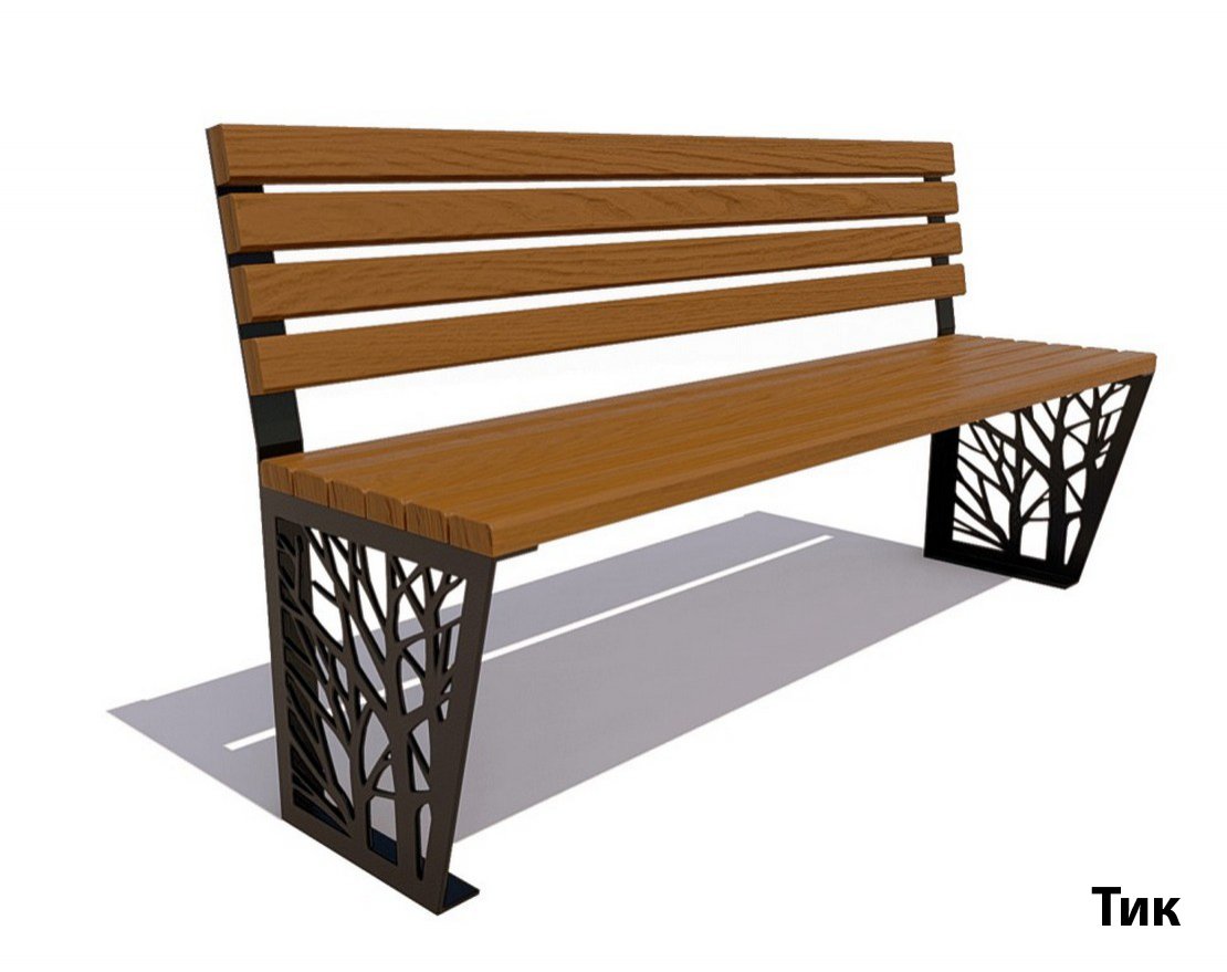 Парковая скамейка Роща, Сосна (без подлокотников) - вид 4