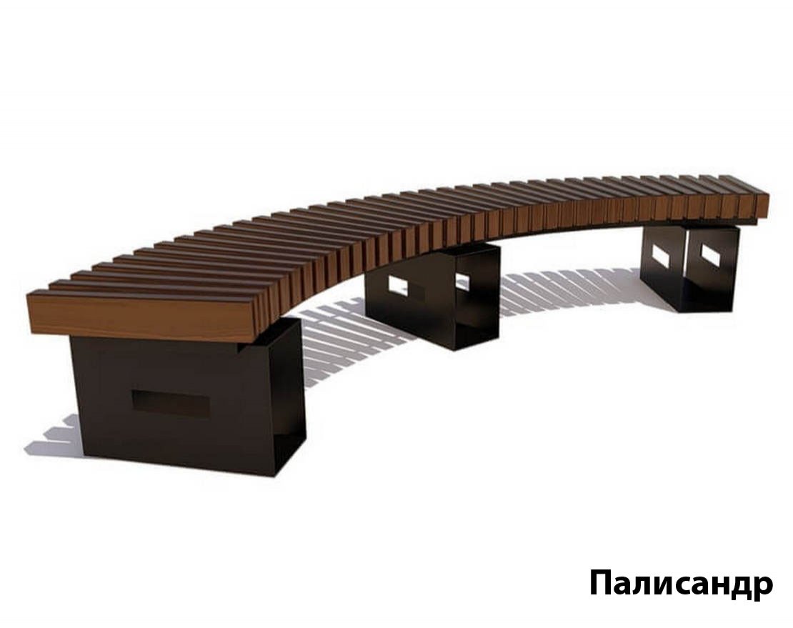 Парковая скамейка Сити, Сосна (внутренний радиус 1500 мм) - вид 5