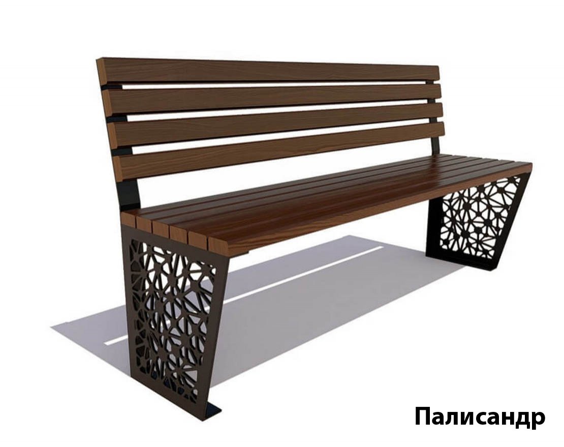 Парковая скамейка Сколково, Лиственница (без подлокотников) - вид 5