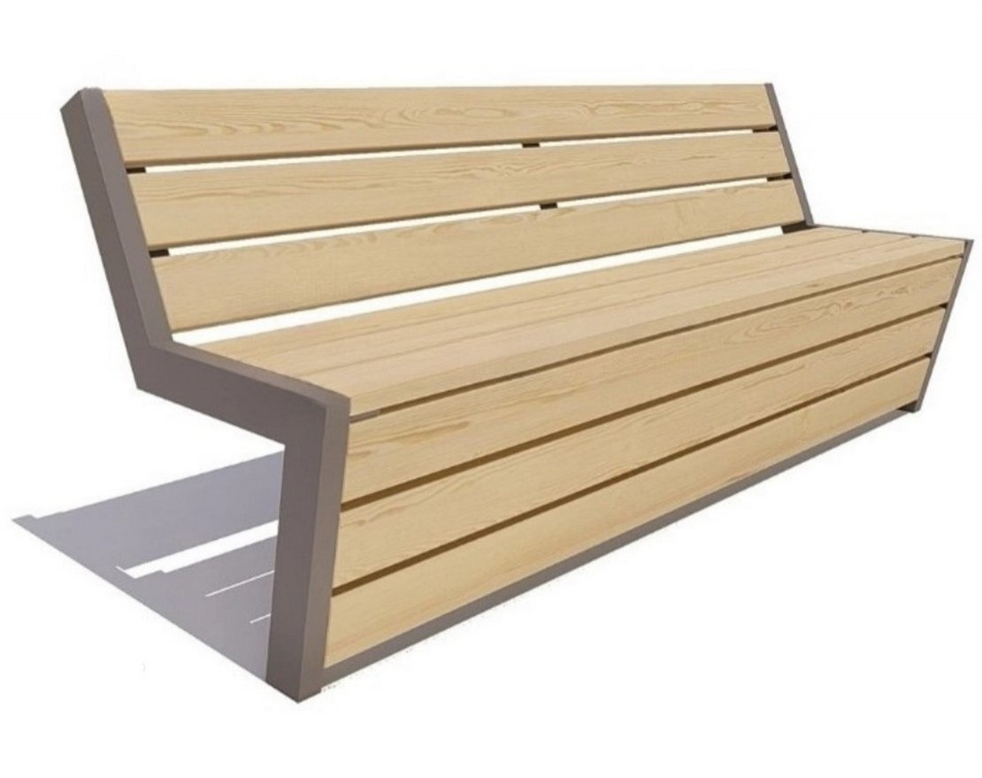 Парковая скамейка Техно, Лиственница (брус 30х120) - вид 4