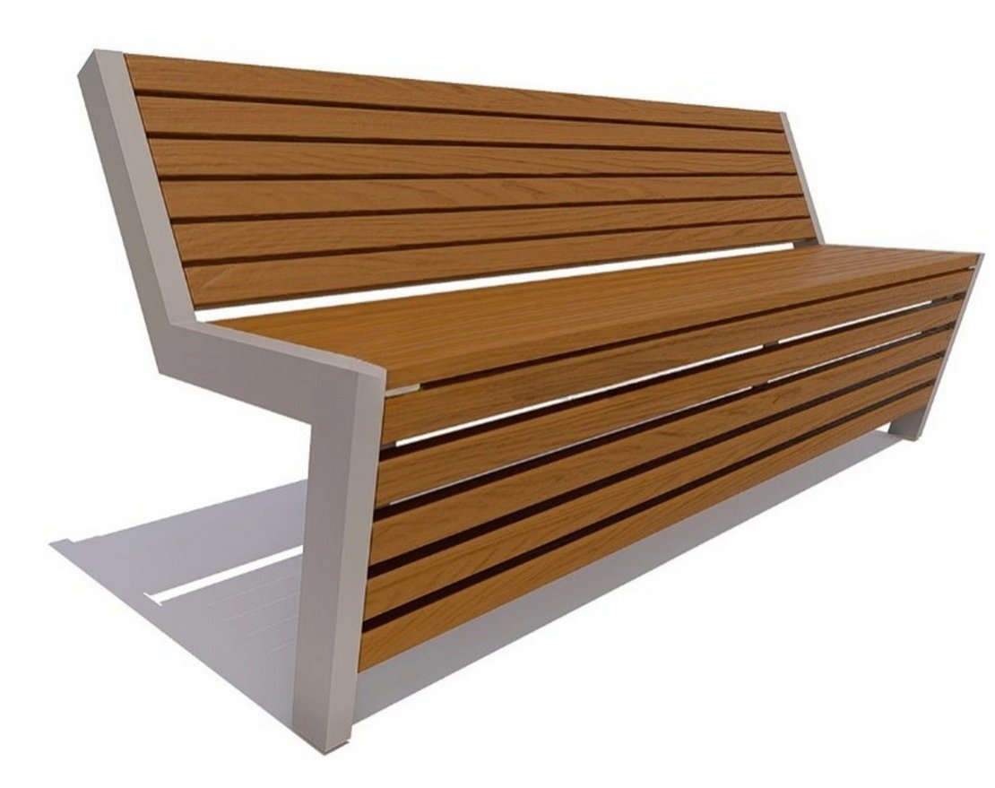 Парковая скамейка Техно, Лиственница (брус 30х60) - вид 5