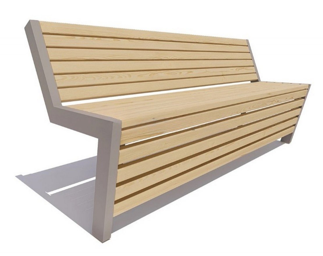 Парковая скамейка Техно, Лиственница (брус 30х60) - вид 4