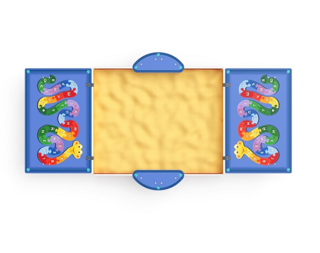 Песочница с крышкой с крышкой  Буквенный пляж-3 - вид 2