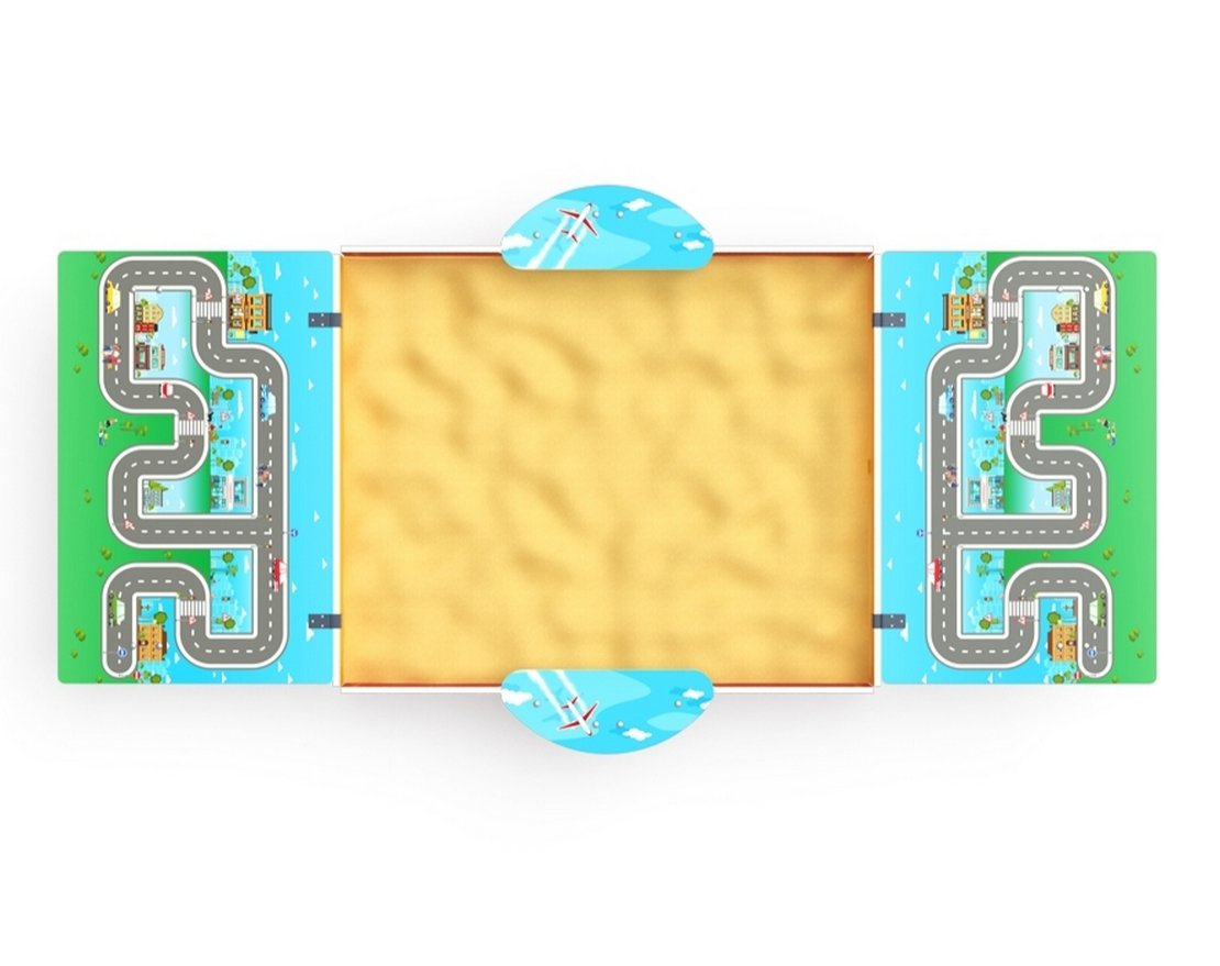 Песочница с крышкой Гонки по барханам-3 - вид 2