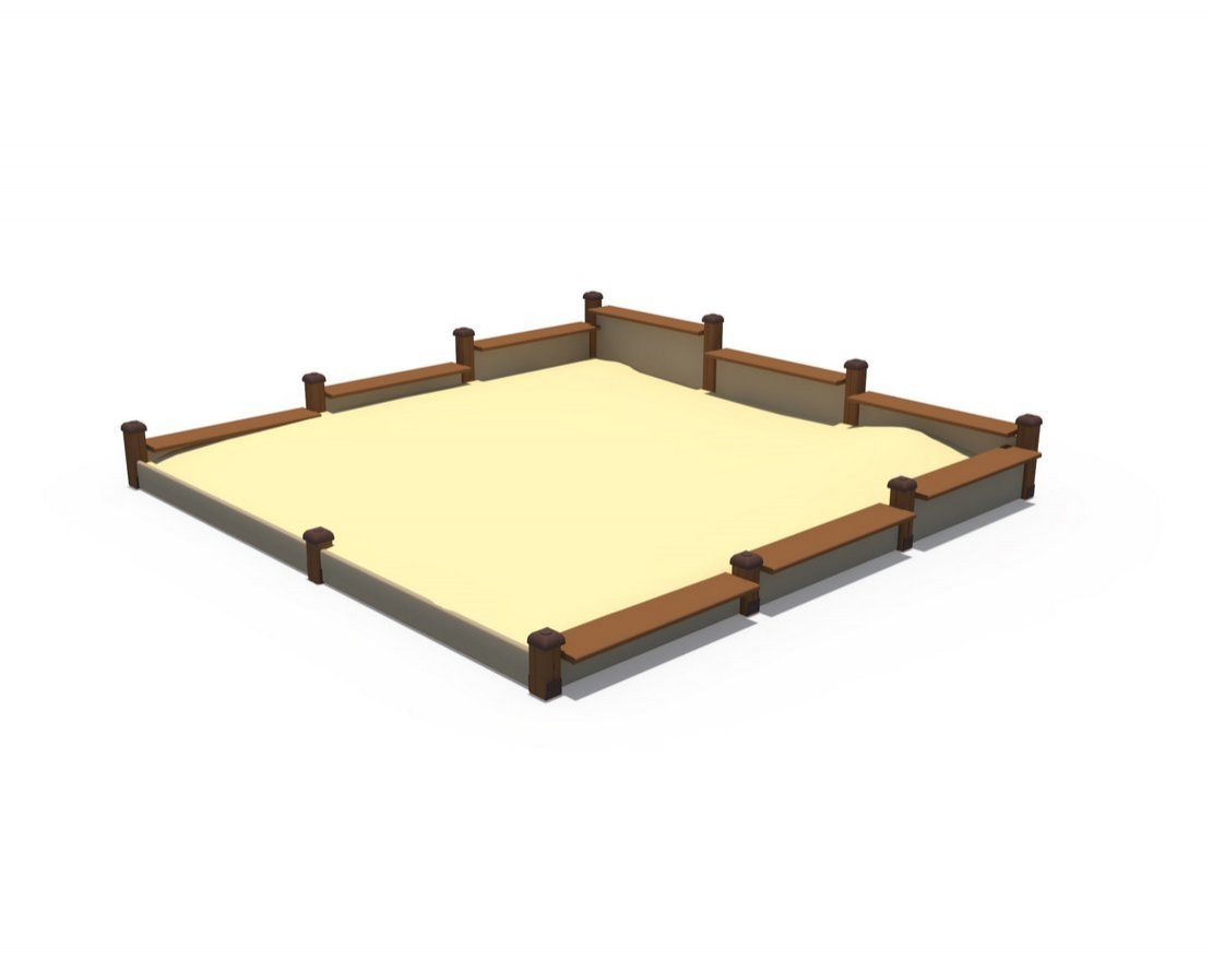 Песочница с лавочками ИО 02444, ИО 02445 - вид 2