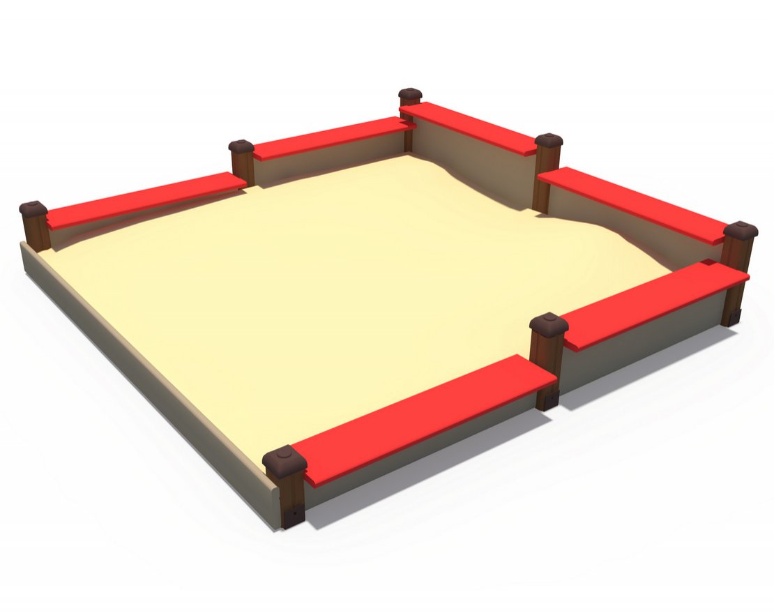 Песочница с лавочками ИО 02444, ИО 02445 - вид 4