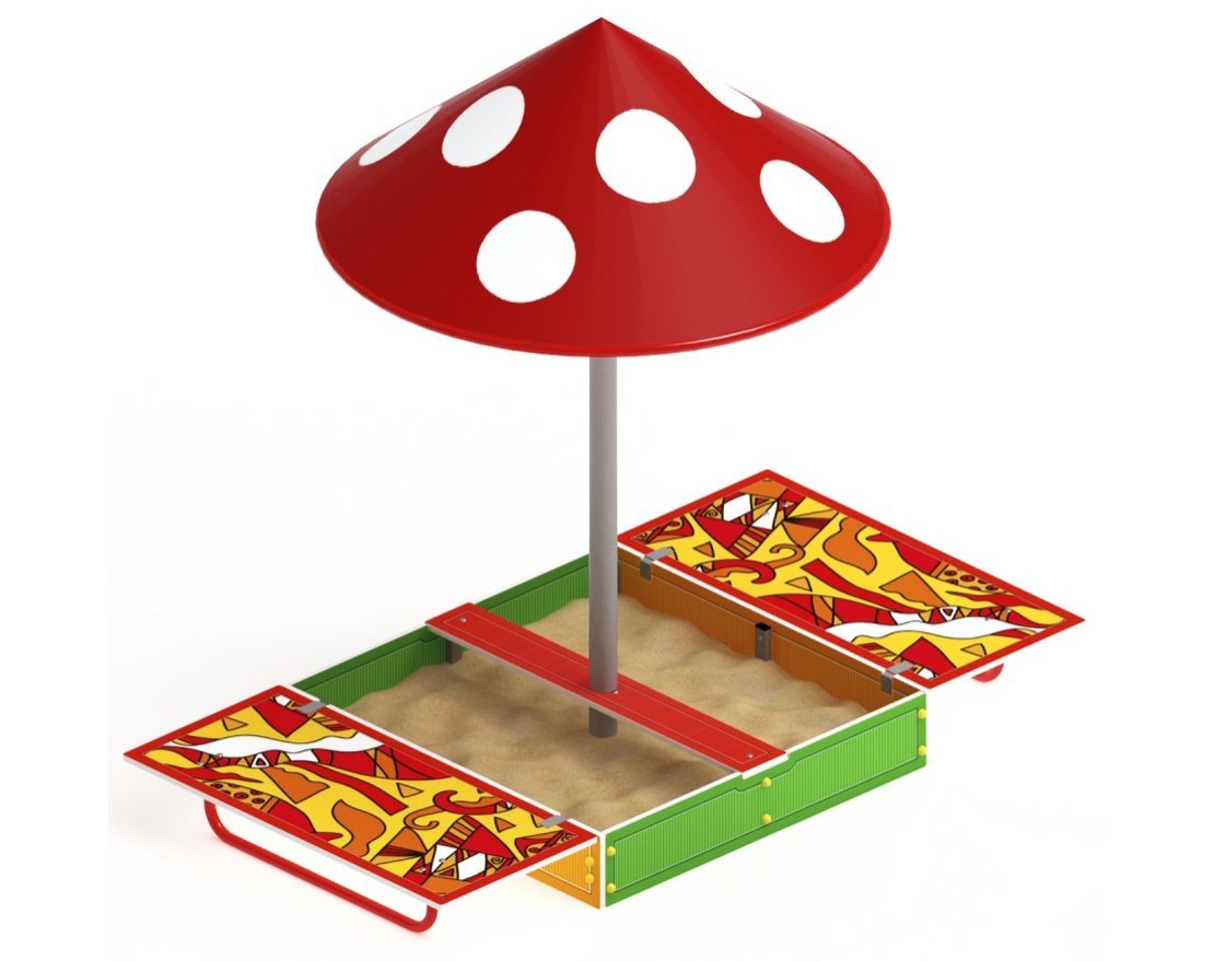Песочница с крышкой Игра красок-1 (с грибом) - вид 3