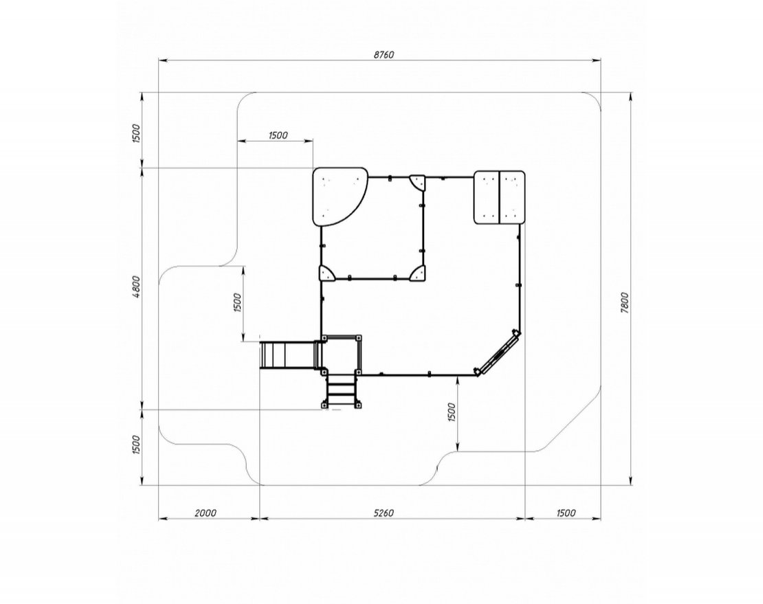Песочный дворик Золотой мираж-1, с горкой - вид 3