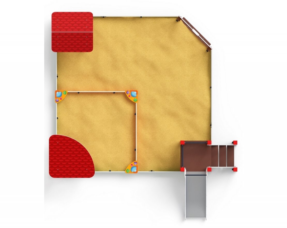 Песочный дворик Золотой мираж-1, с горкой - вид 4