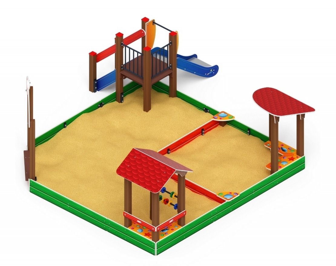 Песочный дворик Золотой мираж-1, с горкой - вид 5