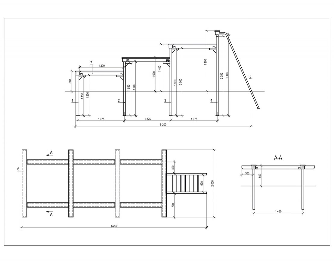 Полоса препятствий Разрушенная лестница 1 - вид 4