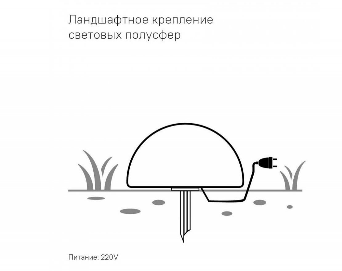 Полусфера Como 300-1000 мм с подсветкой - вид 5