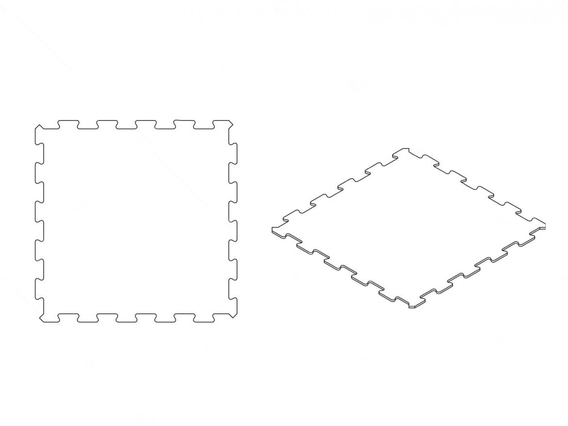 Резиновая плитка Puzzle 1000х1000 (10мм) с ровным основанием - вид 4