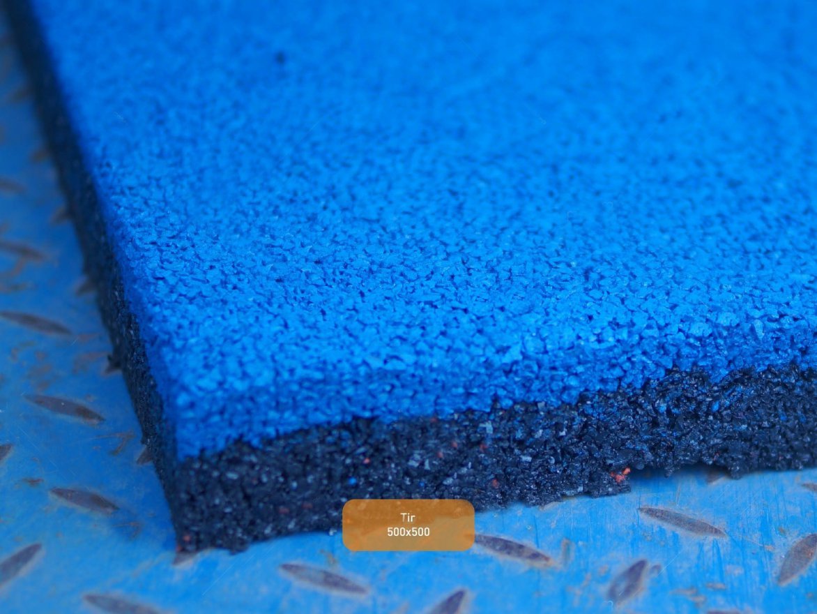 Резиновая плитка EcoStep Tir 500х500 (43мм) с ровным основанием - вид 3