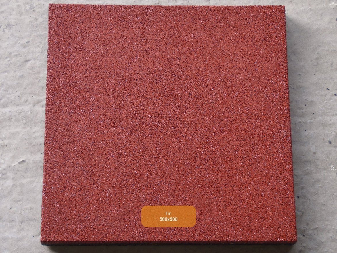 Резиновая плитка EcoStep Tir 500х500 (43мм) с ровным основанием - вид 4