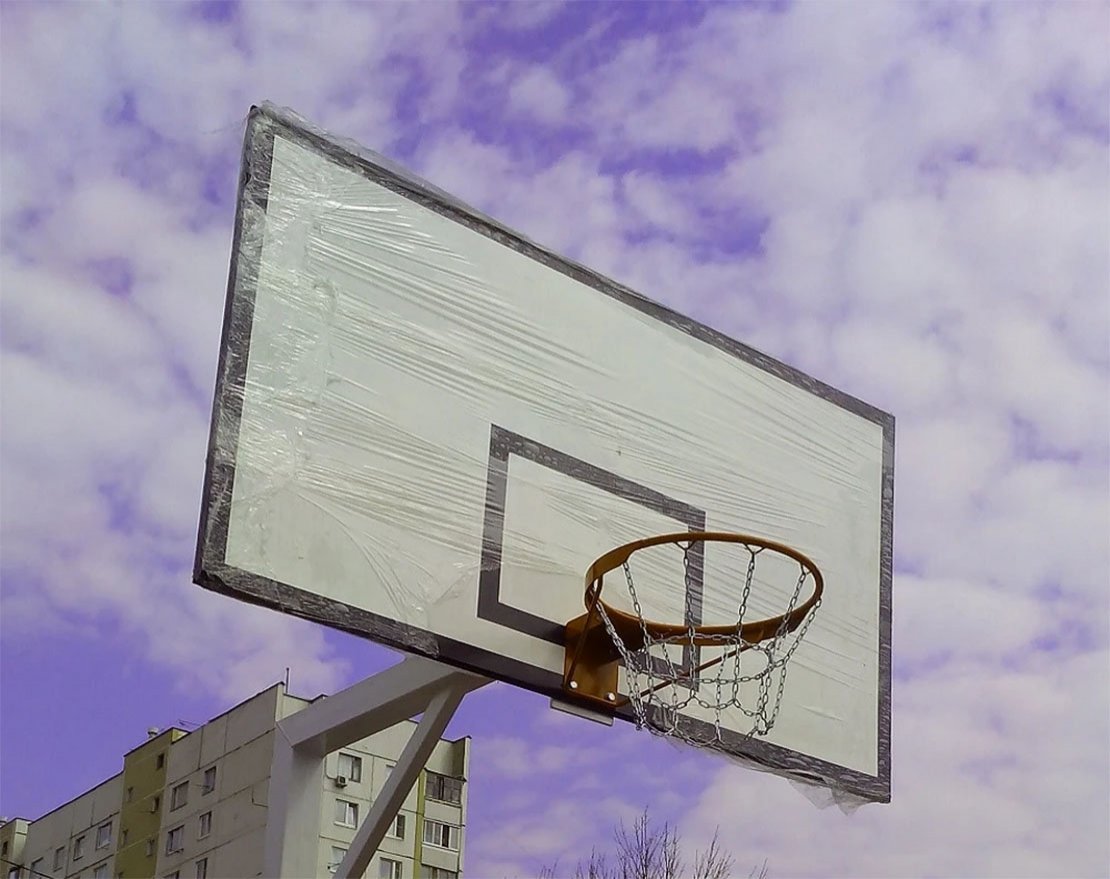 Щит баскетбольный игровой 1800×1050 мм, фанера 18 мм, с основанием - вид 2