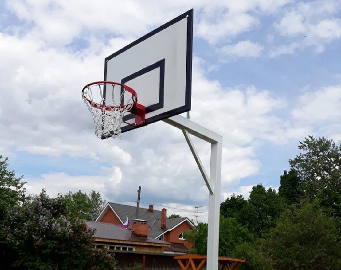 Щит баскетбольный тренировочный 1200×900 мм, фанера 18 мм, с основанием - вид 2