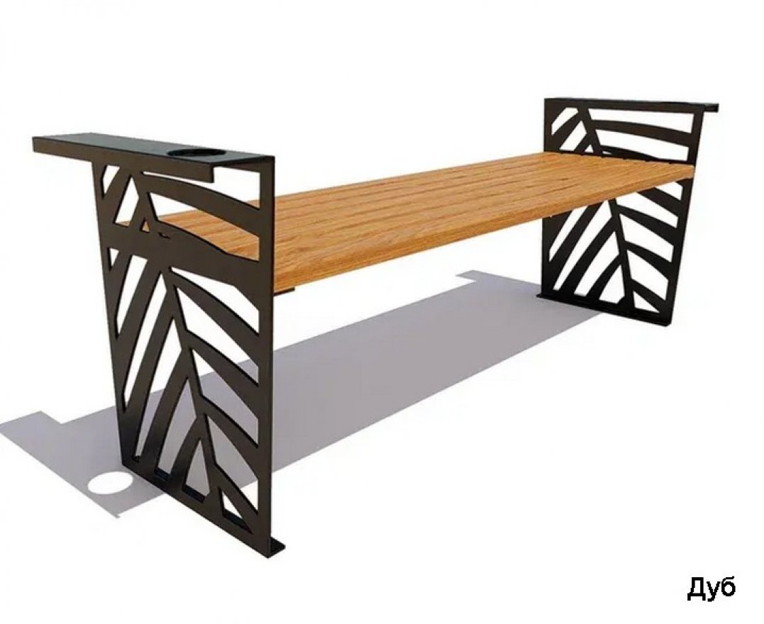 Скамейка парковая Крым (без спинки) Лиственница - вид 4