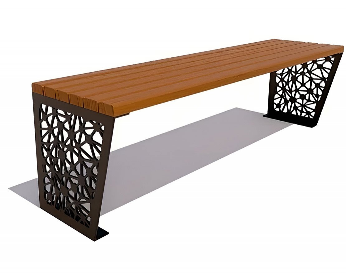 Скамейка парковая Сколково (банкетка), Лиственница - вид 3