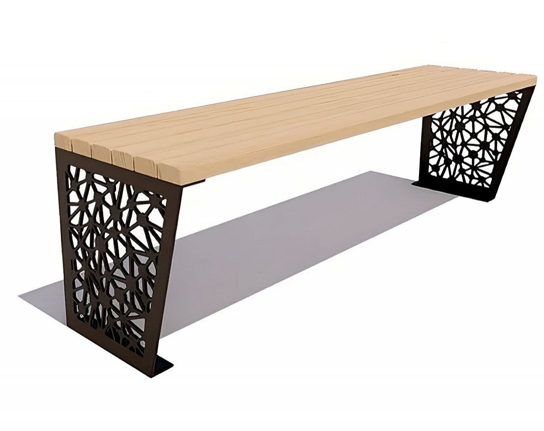 Скамейка парковая Сколково (банкетка), Лиственница - вид 4