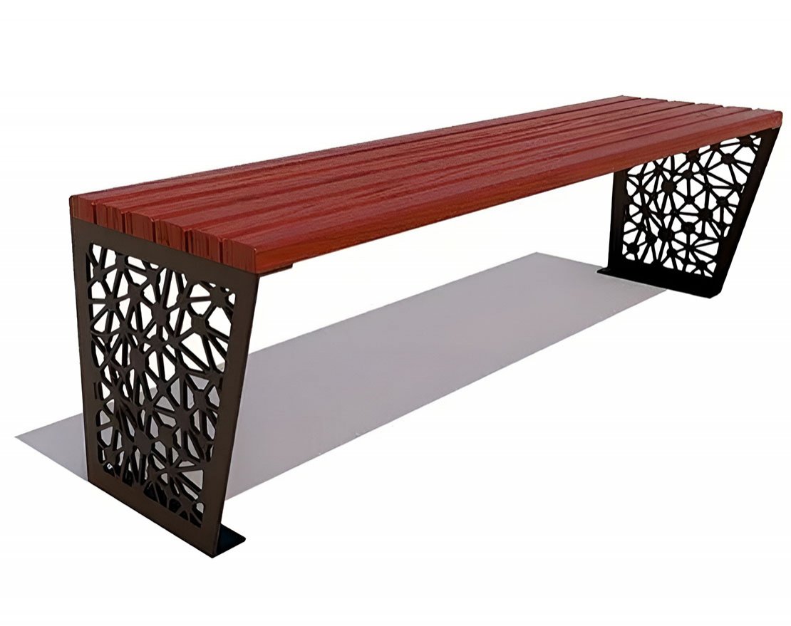 Скамейка парковая Сколково (банкетка), Сосна - вид 2