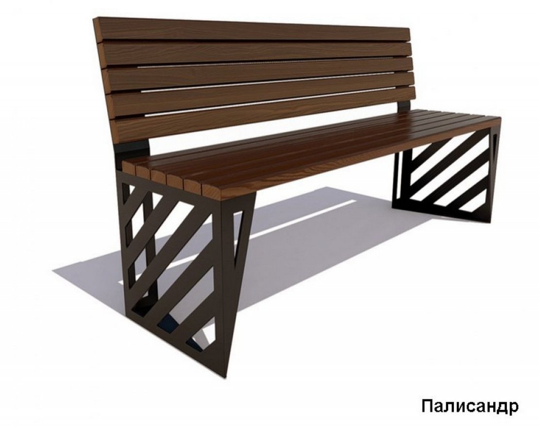 Скамейка парковая Тула (без подлокотников) Лиственница - вид 4