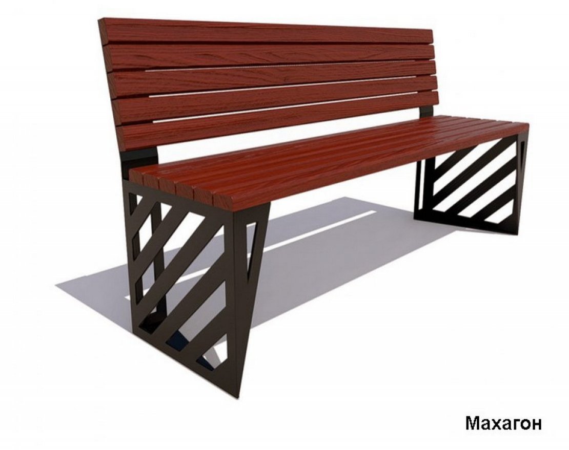 Скамейка парковая Тула (без подлокотников) Сосна - вид 3