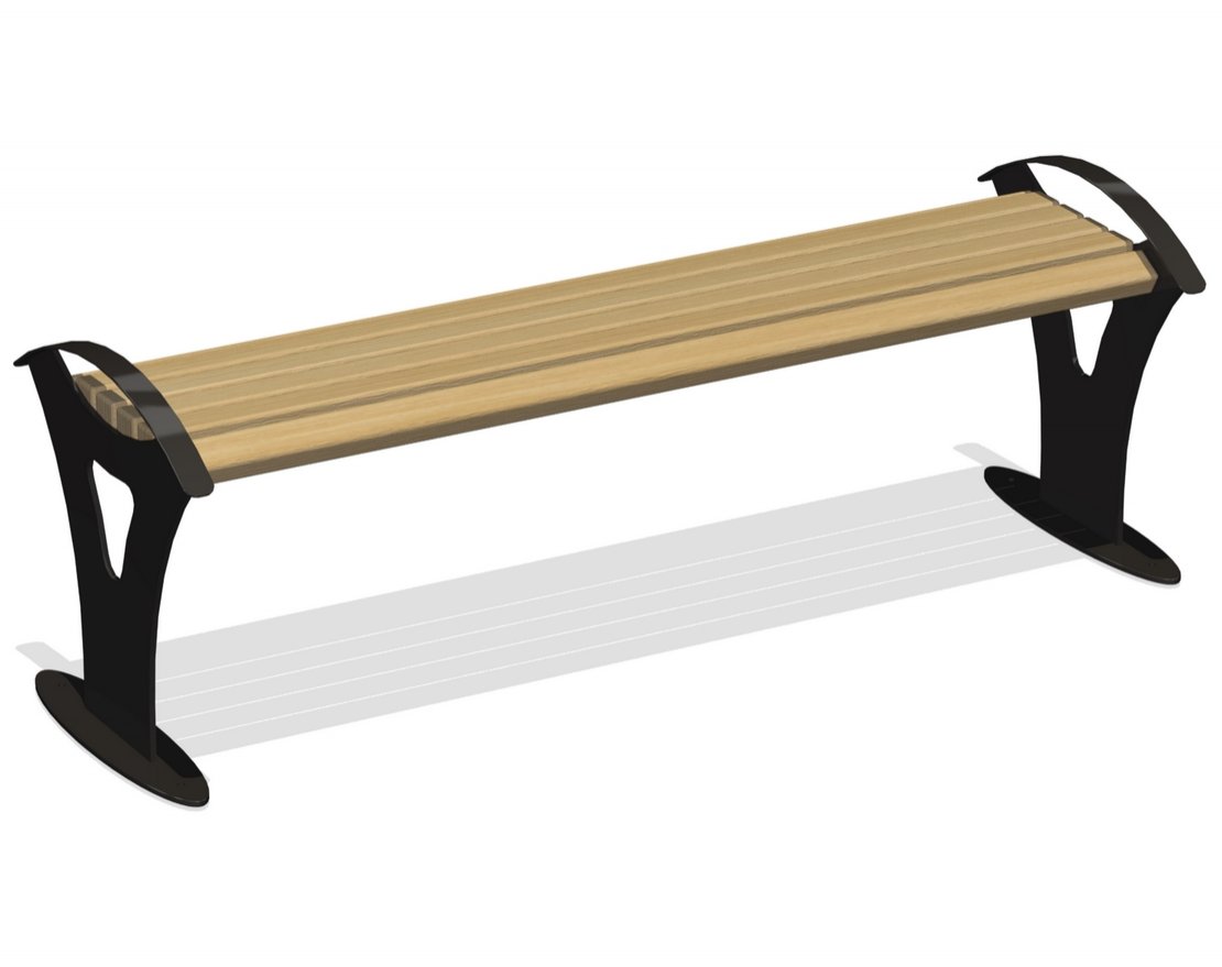 Скамейка уличная без спинки Престиж - вид 4