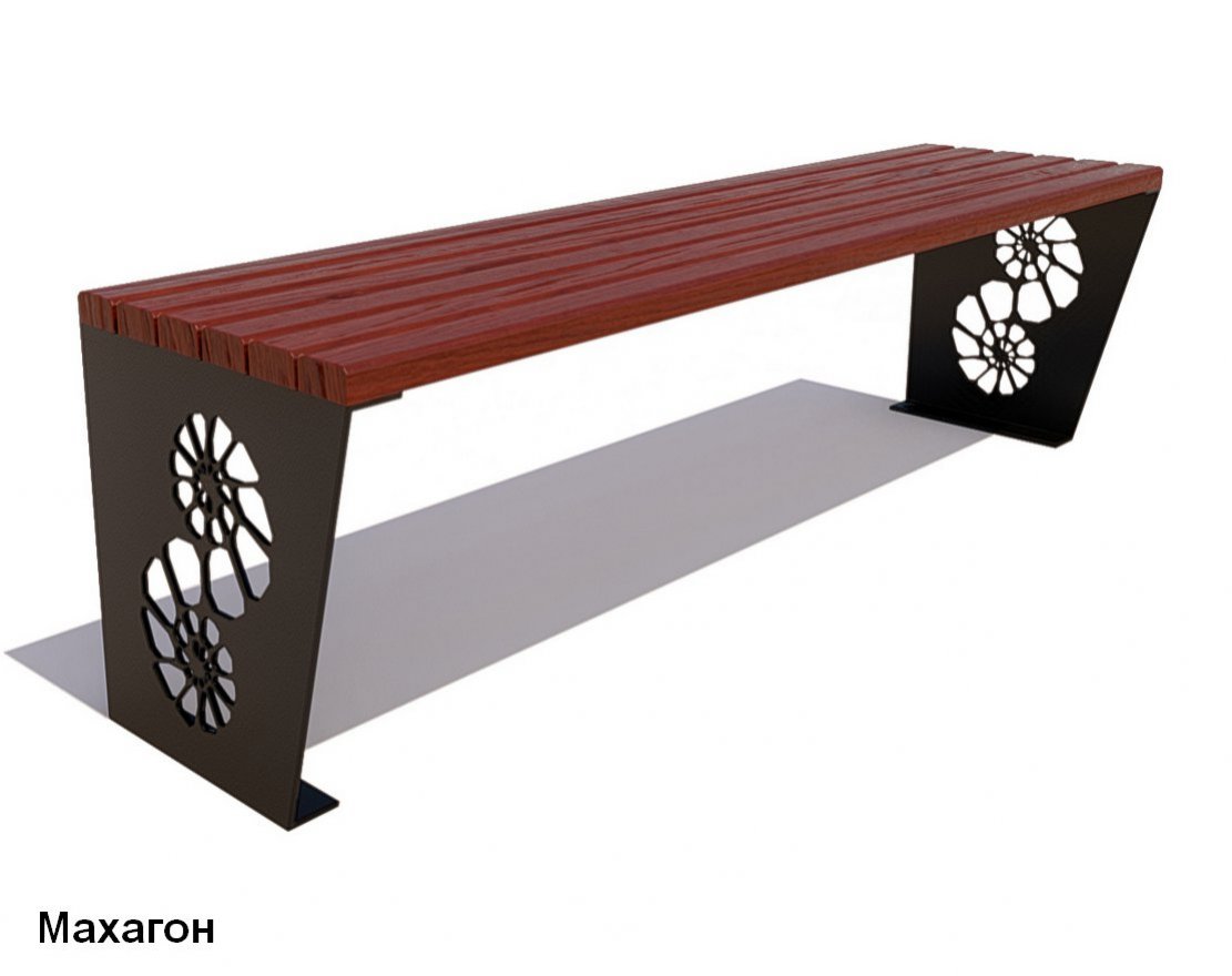 Скамейка уличная Ракушка, Лиственница - вид 4