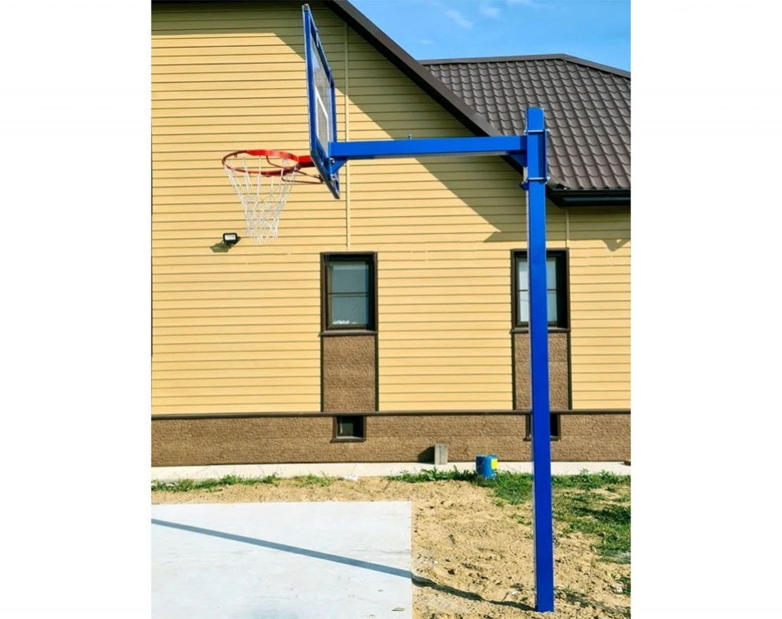 Стойка баскетбольная разборная с щитом и кольцом под бетонирование вынос 1,2 м - вид 4