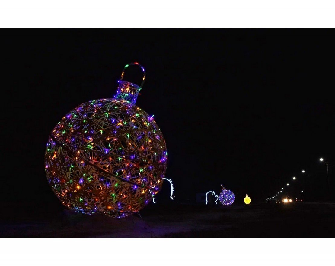 Светящаяся фигура Ёлочная игрушка на раме (диаметр 1 м) - вид 3