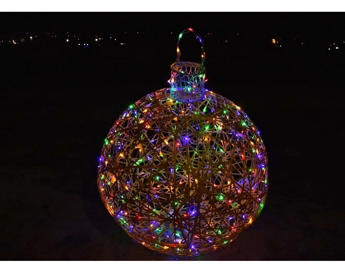 Светящаяся фигура Ёлочная игрушка на раме (диаметр 1 м) - вид 2