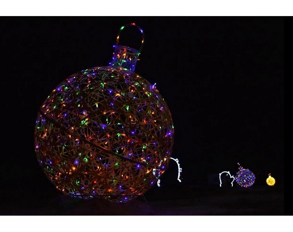 Светящаяся фигура Ёлочная игрушка на раме (диаметр 1 м) - вид 4