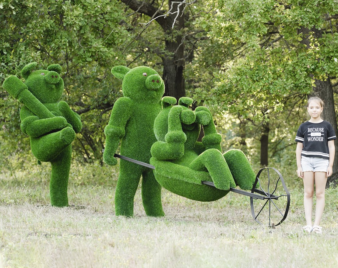 Топиари композиция бригада Хрю - газон Eco - вид 2