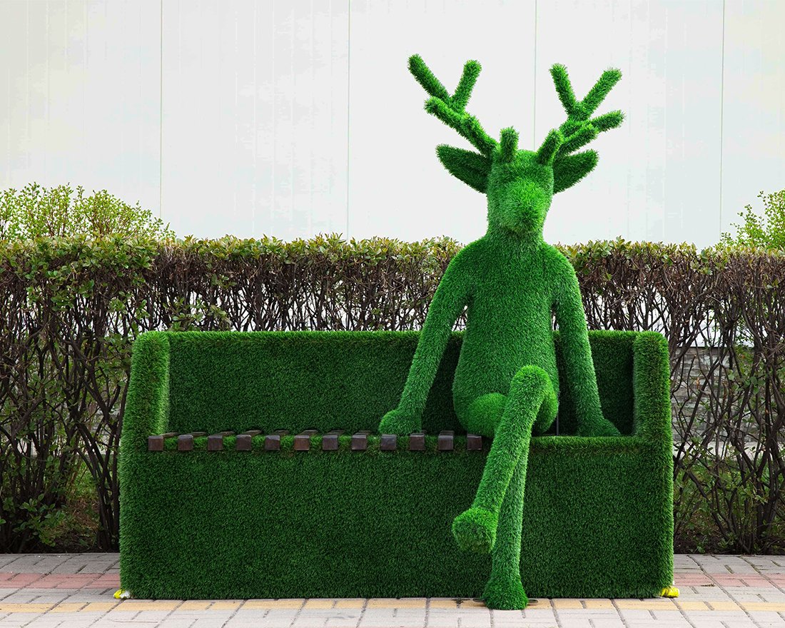 Топиари олень Варлам (без лавочки) - газон Eco - вид 2