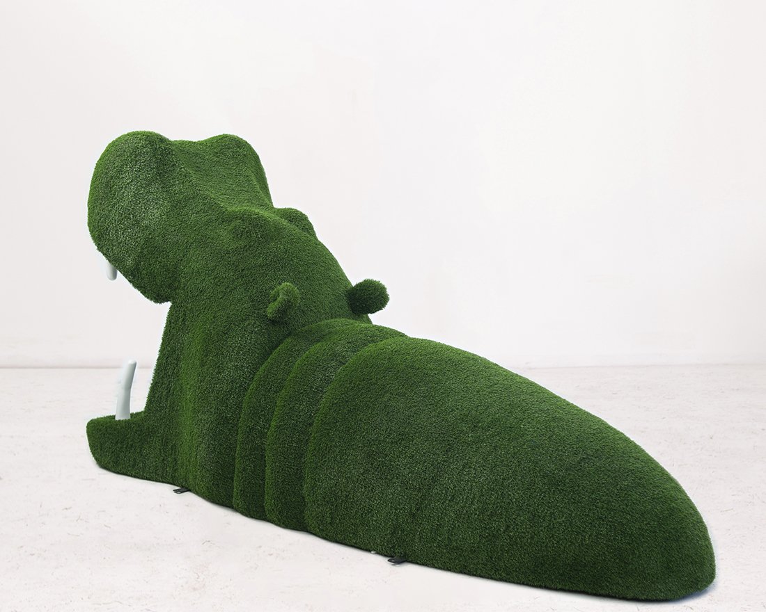 Топиари Бегемот в воде, h=140 см - газон Есо - вид 4