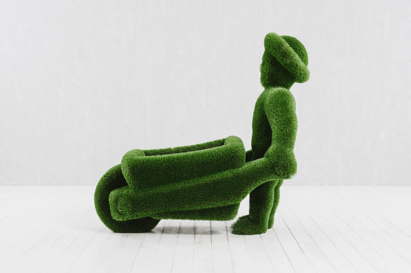 Топиари Человек с тележкой - вид 3