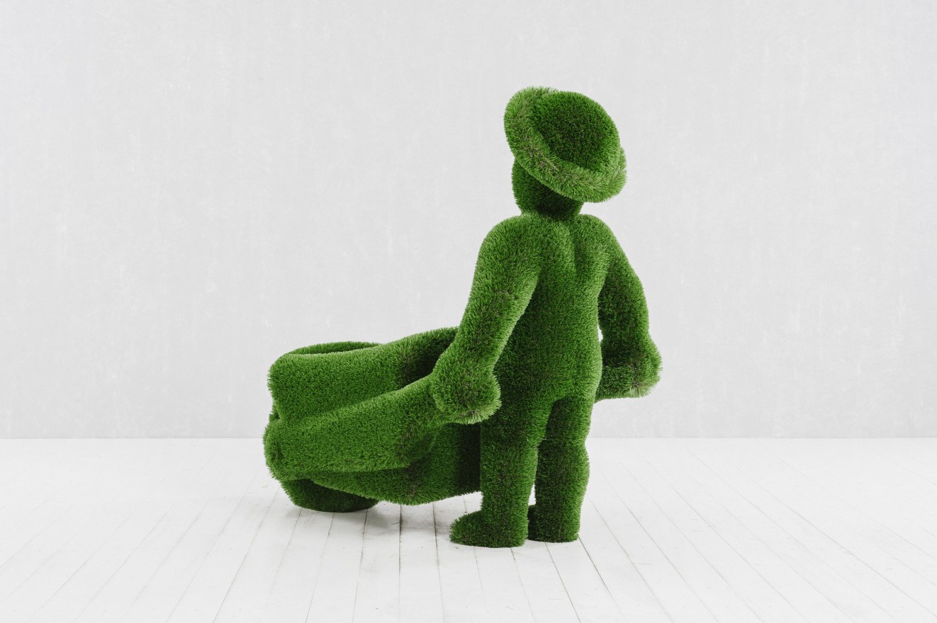 Топиари Человек с тележкой - вид 5