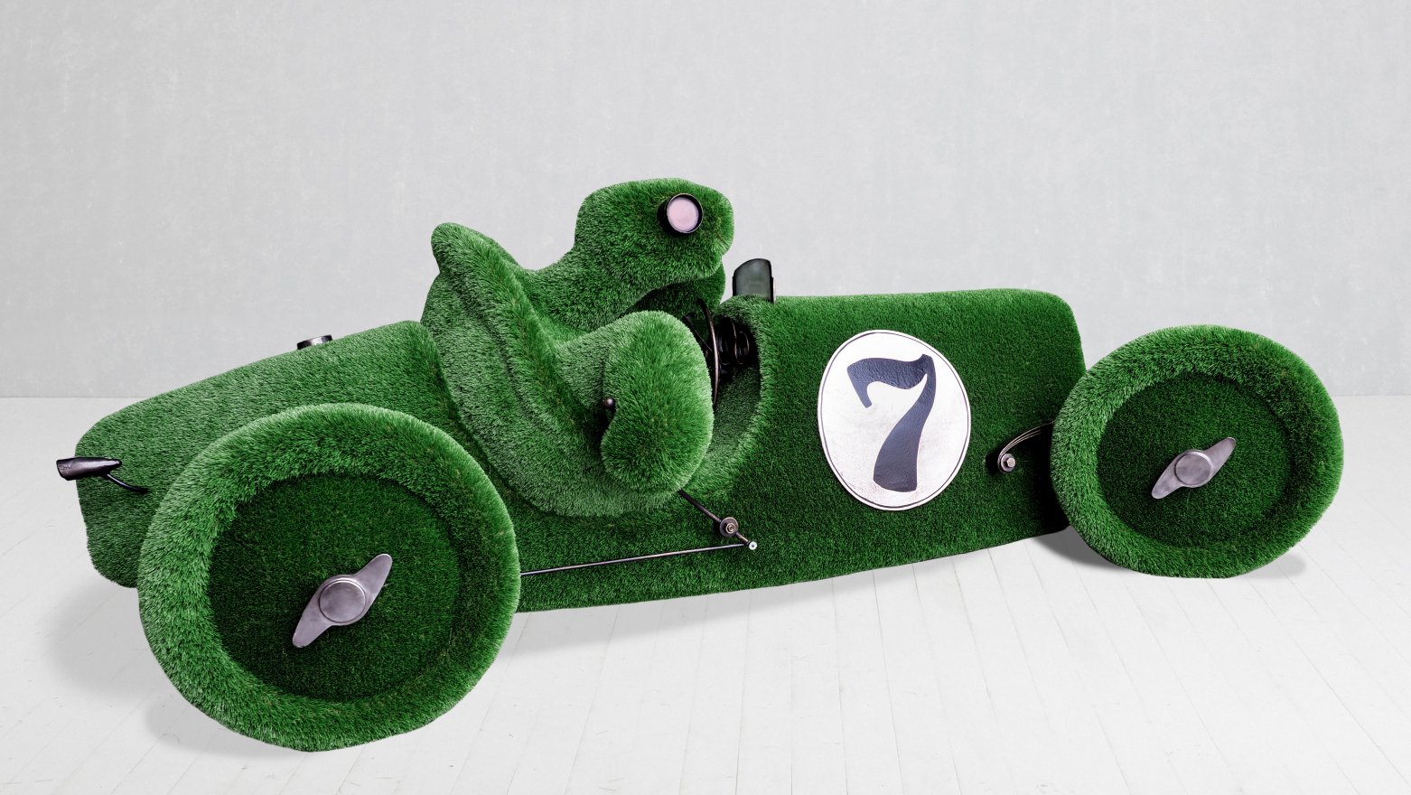 Топиари Черепаха в ретро автомобиле - вид 3