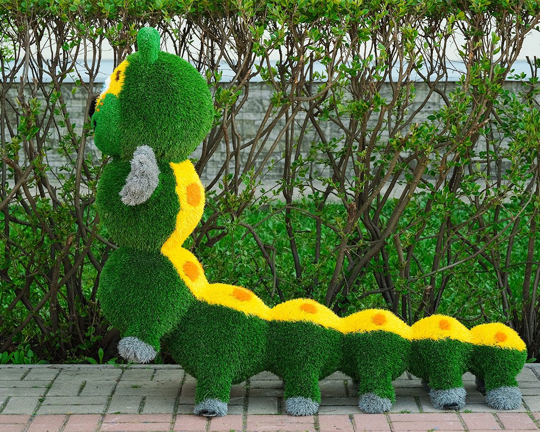 Топиари гусеница, h=110см - газон Есо - вид 4