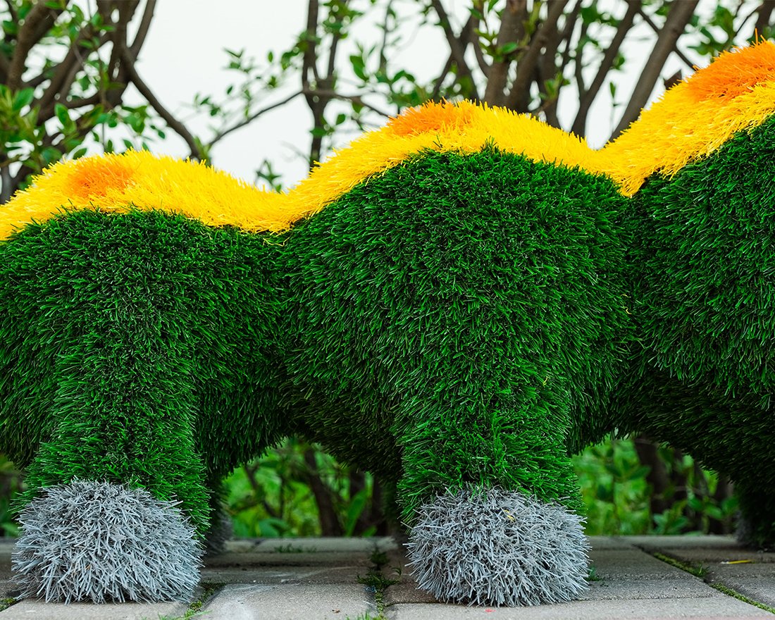 Топиари гусеница, h=110см - газон Есо - вид 3