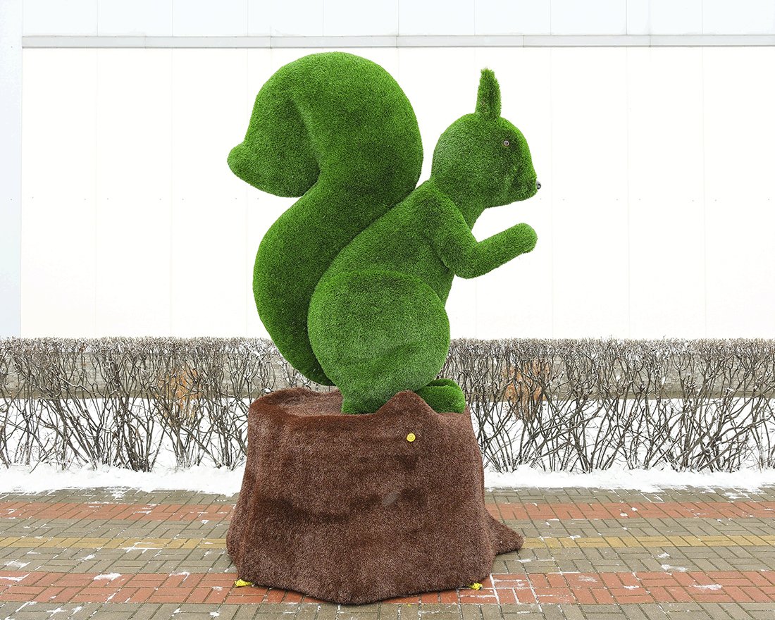 Топиари композиция белка Роза на пне - газон Deluxe+Eco - вид 4