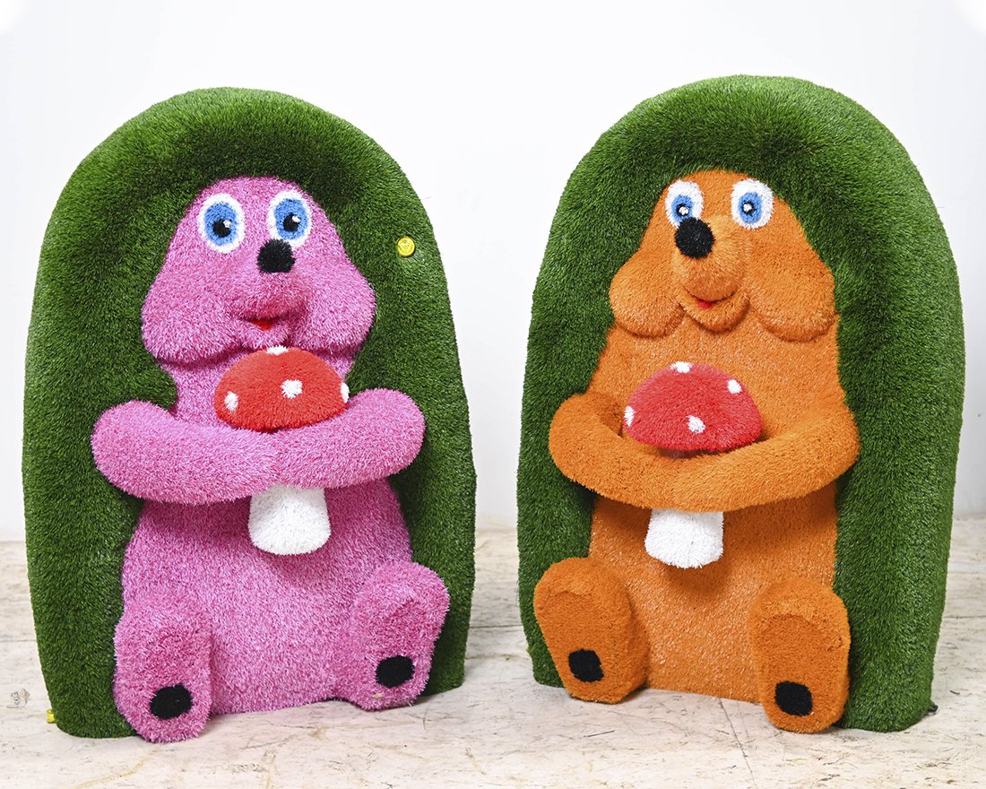 Топиари композиция ежики Лори и Лари, h=160см - газон Eco + Deluxe - вид 3