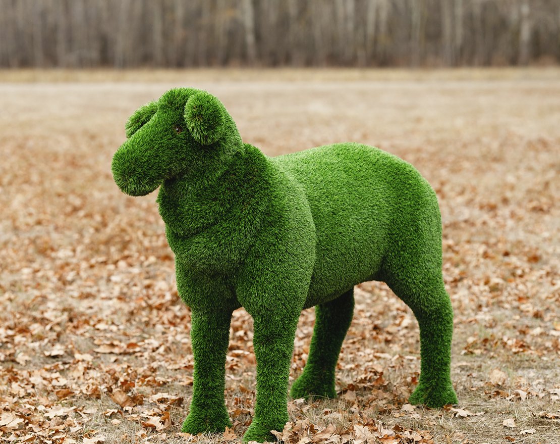 Топиари композиция Ягнята и Овечка - газон Deluxe - вид 3