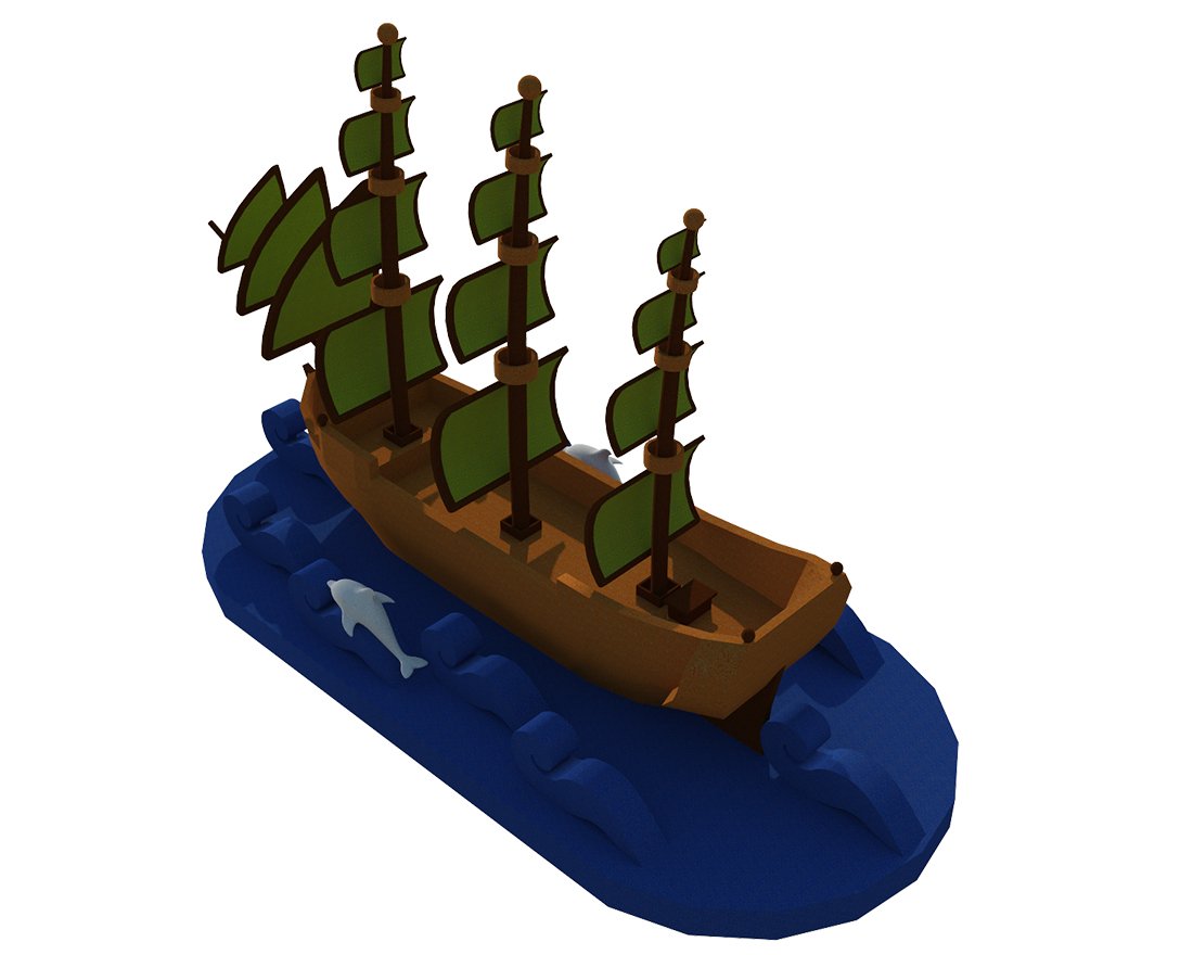 Топиари Корабль, h - 100 см, цветной - газон Eco - вид 3