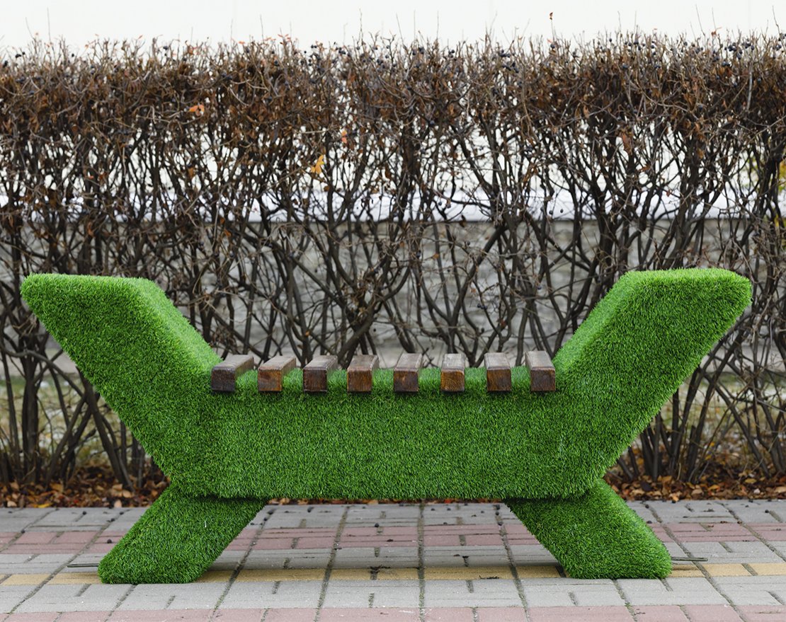 Топиари лавочка, темная - газон Eco - вид 5